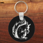 Porte-clés Art de l'écureuil noir et blanc (Recto)