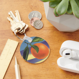 Porte-clés Art de l'étiquette de caisse de fruits vintage, Ju