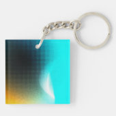 Porte-clés Art de maille abstraite à dégradé orange turquoise (Dos)