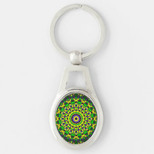 Porte-clés Art de mandala coloré groovy rétro hippie tripant