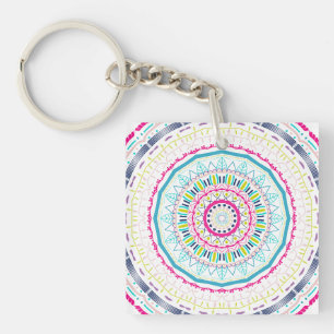 Porte-clés Art de mandala coloré vibrant