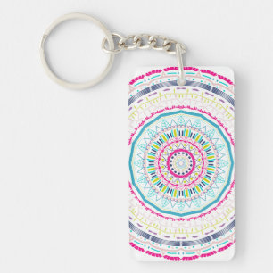 Porte-clés Art de mandala coloré vibrant