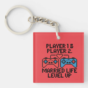 Porte-clés Art de mariage Pixel Gamer