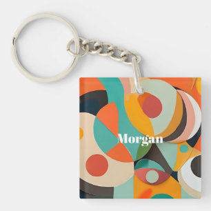 Porte-clés Art de monogramme ou nom de style moderne du milie