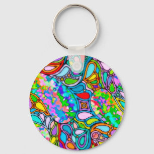 Porte-clés Art de motif peint à la main et numériquement 54