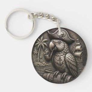 Porte-clés Art de pièce de monnaie en nickel Hobo Pirate Perr