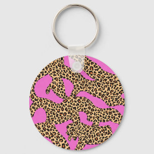 Porte-clés Art de silhouette de léopard vibrant