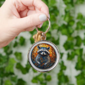 Porte-clés Art de vitrail de Raton Laveur (Main)