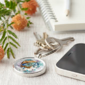 Porte-clés Art déco des années 1920 Diva Aquarelle Art (Côté)