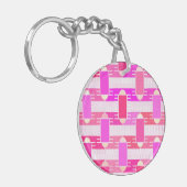 Porte-clés Art Déco industriel chic - rose, fuchsia, orchidée (Devant gauche)