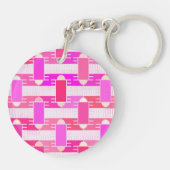 Porte-clés Art Déco industriel chic - rose, fuchsia, orchidée (Dos)