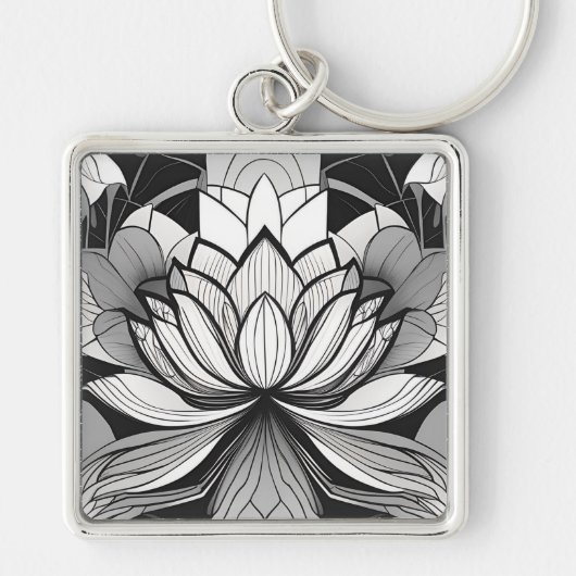 Porte-clés Art Déco Lotus (Devant)