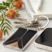 Porte-clés Art Deco Metallic Geometric Elegance (Devant droit)