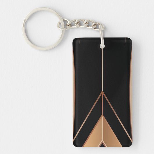 Porte-clés Art Deco Metallic Geometric Elegance (Devant)