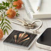 Porte-clés Art Deco Metallic Geometric Elegance (Devant Droit)