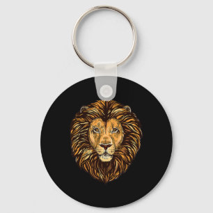 Porte-clés Art Détaillé Majestic Lion Mane - Beaux Animaux Po