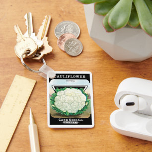 Porte-clés Art d'étiquette de paquet de graines vintage, légu