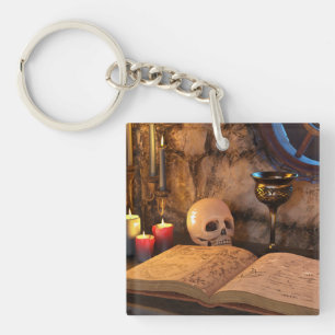 Porte-clés Art d'étude à la bougie de l'académie sombre gothi