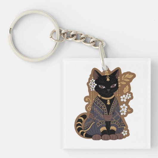 Porte-clés Art du chat javanais (Devant)