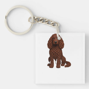 Porte-clés Art du chien irlandais Celtic Knot Irish Doodle