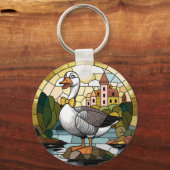 Porte-clés Art du vitrail, Silly Goose Vitrail (Recto)
