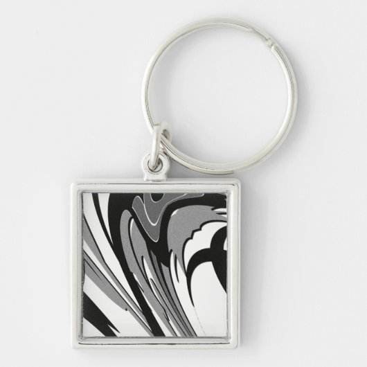 Porte-clés Art en forme noir et blanc (Devant)