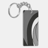 Porte-clés Art en forme noir et blanc (Devant gauche)