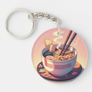 Porte-clés Art esthétique Ramen Nouilles Anime Rétro 90