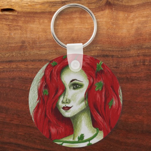 Porte-clés Art Fantastique de Pixie Femme Rousse Nymphe du Li (Recto)