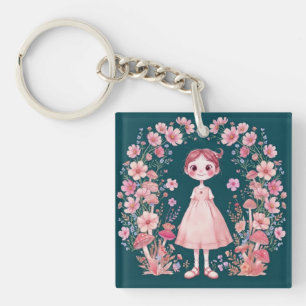 Porte-clés Art Fantastique Floral Féminin et Mignon