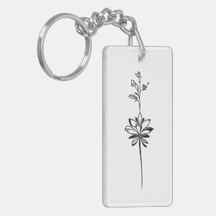 Porte-clés "Art Floral Minimaliste" Design élégant