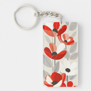 Porte-clés Art Floral Moderne Impression