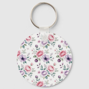 Porte-clés Art floral nostalgique