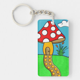 Porte-clés Art fongique fantaisiste de la forêt