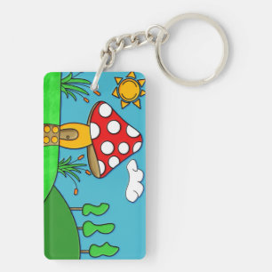 Porte-clés Art fongique fantaisiste de la forêt