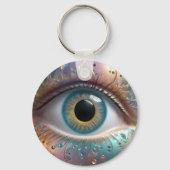 Porte-clés Art fractal à boule bleue, (Verso)