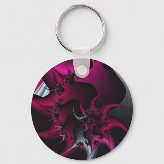 Porte-clés art fractal rose (Recto)