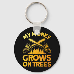 Porte-clés Art Funny Lumberjack Pour Hommes Arbre Coupe Scie 