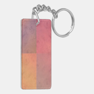 Porte-clés Art géométrique aquarelle rouge rose orange jaune