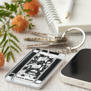 Porte-clés Art Géométrique Noir Et Blanc 1