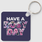 Porte-clés Art Graphique "Ayez Une Journée Rosy" (Dos)