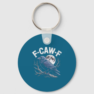 Porte-clés Art graphique d'humour de corbeau noir drôle Caw