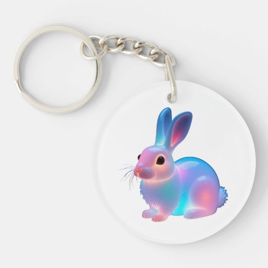 Porte-clés Art lapin coloré (Devant)