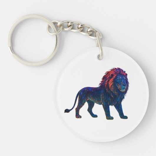 Porte-clés Art Lion couleur néon (Devant)