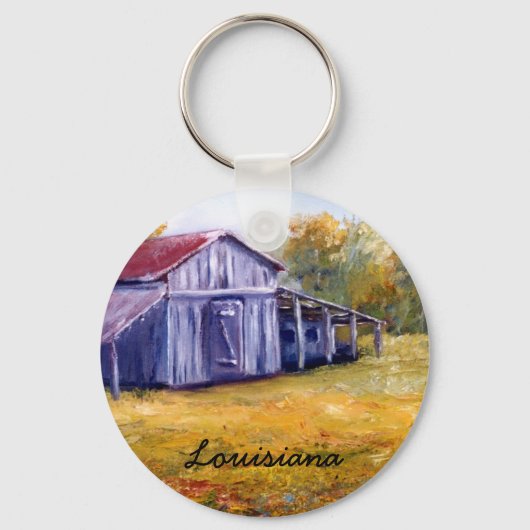 Porte-clés Art Louisiane Grange de peinture à l'huile (Recto)