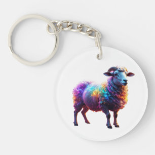Porte-clés "Art magique des moutons arc-en-ciel
