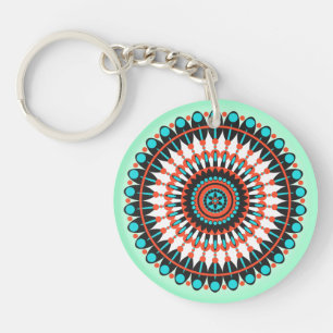 Porte-clés Art mandala géométrique coloré-46456