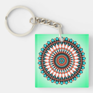 Porte-clés Art mandala géométrique coloré-46456