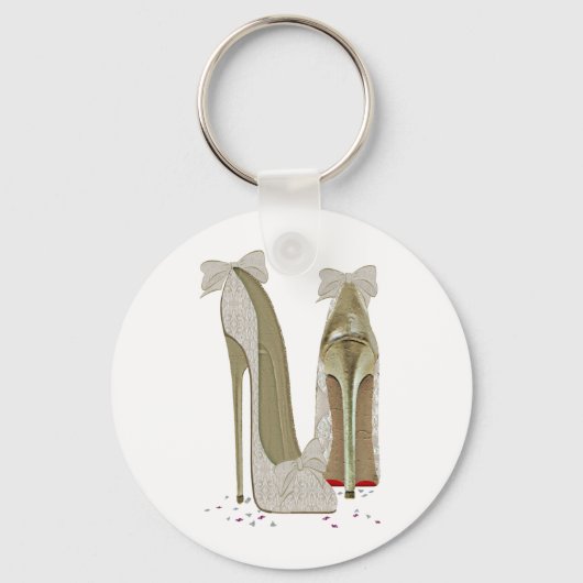 Porte-clés Art mariage à talons hauts (Recto)