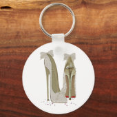 Porte-clés Art mariage à talons hauts (Recto)